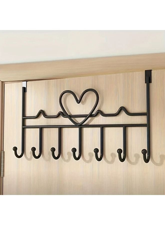 White Over The Door Hanging Rack Space Saving Storage Shelf For Towels Clothes Hats - Image 2